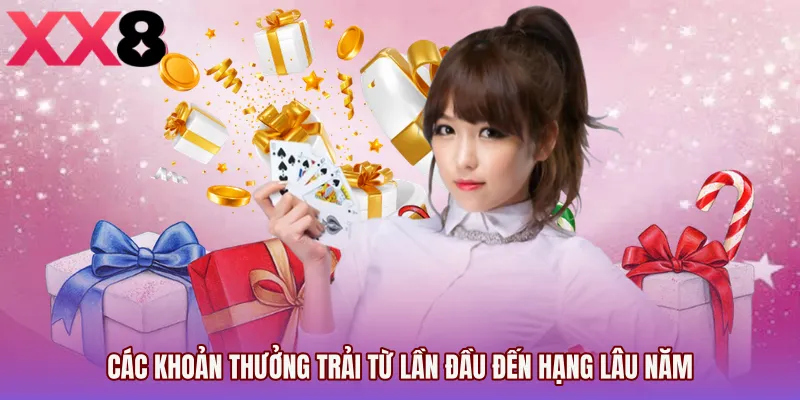 Các khoản thưởng trải từ lần đầu đến hạng lâu năm